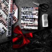 Papier Cadeau La gloire du baseball | Mots du drapeau américain 