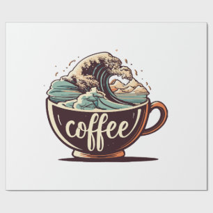 Papier Cadeau La Grande Vague De Café
