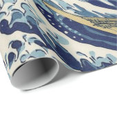 Papier Cadeau La Grande Vague De Drone Au Large De Kanagawa (Coin rond)