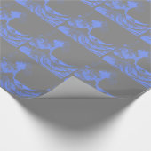 Papier Cadeau La Grande Vague Maritime Bleu & Gris (Coin)