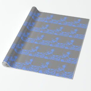 Papier Cadeau La Grande Vague Maritime Bleu & Gris