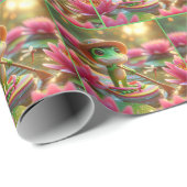 Papier Cadeau La grenouille pagaie un tonneau (Coin rond)