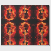 Papier Cadeau La guitare brûlante, orange flambe le groupe de (Plat)
