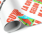 Papier Cadeau La Guyane selon Macron est une île (Coin rond)