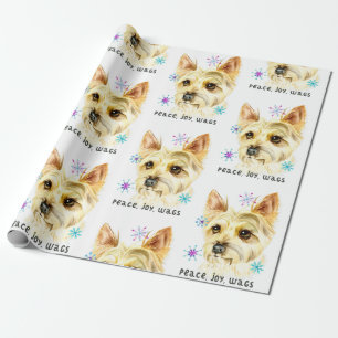 Papier Cadeau La Joie de la paix pour le chien de Noël Yorkie W