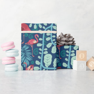 Papier Cadeau La jungle luxuriante du Flamant rose