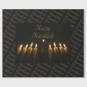 Papier Cadeau La lampe heureuse Menorah de Hanoukka allume la (Plat)