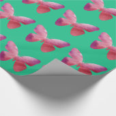 Papier Cadeau La liberté des papillons roses fantasque (Coin)