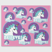 Papier Cadeau La licorne "CROIENT ! " (Plat)