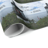 Papier Cadeau La Lumière du Monde est Jésus. (Coin rond)