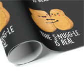 Papier Cadeau La Lutte Est Vraiment Drôle Nugget Pun Dark BG (Coin rond)