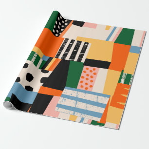 Papier Cadeau La main a dessiné différentes formes. Abstrait con