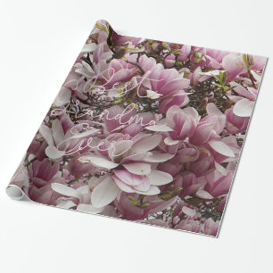 Papier Cadeau La meilleure mamie jamais rose des fleurs de la Ma