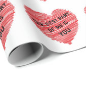 Papier Cadeau La meilleure partie de moi texte romantique dans u (Coin rond)