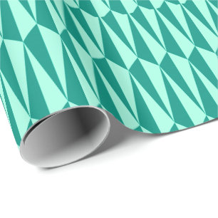 Papier Cadeau La moitié du siècle géométrique, turquoise et