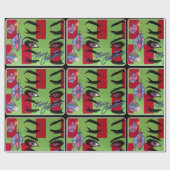 Papier Cadeau La moitié du siècle 'Père Noël abstrait moderne, (Plat)