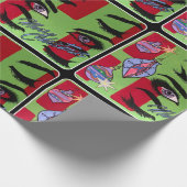 Papier Cadeau La moitié du siècle 'Père Noël abstrait moderne, (Coin)