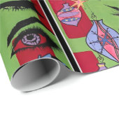 Papier Cadeau La moitié du siècle 'Père Noël abstrait moderne, (Coin rond)