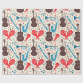Papier Cadeau La musique est partout motif (Plat)