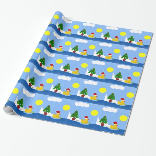 Papier Cadeau La nage de Noël de Rubber Ducky (Déroulé)