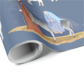 Papier Cadeau La Nativité en aquarelle (Coin rond)