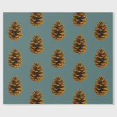 Papier Cadeau La nature rustique de la pinecone (Plat)