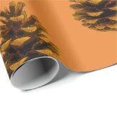 Papier Cadeau La nature rustique de la pinecone (Coin rond)