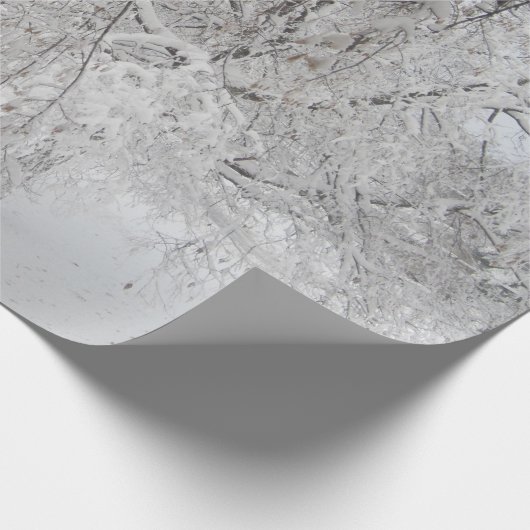 Papier Cadeau La neige a couvert le papier d'emballage d'arbre - (Coin)