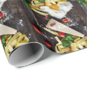 Papier Cadeau La nourriture italienne personnalisent le texte (Coin rond)