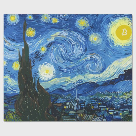 Papier Cadeau La nuit du Bitcoïny (Plat)