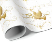 Papier Cadeau La paix de la colombe d'or (Coin rond)