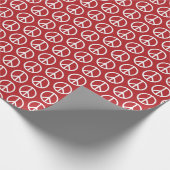 Papier Cadeau La paix se connecte le rouge de vacances (Coin)