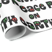 Papier Cadeau La Paix sur Terre Noël (Coin rond)