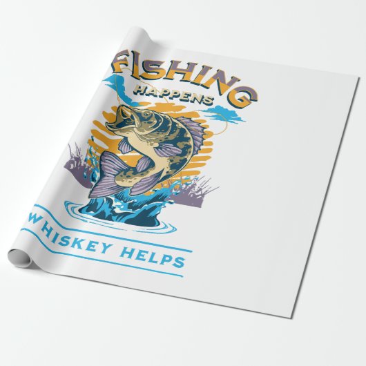 Papier Cadeau La Pêche Arrive. Whiskey Aide ! (Déroulé)