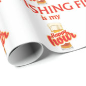 Papier Cadeau La Pêche Est Mon Heureuse Heure (Coin rond)