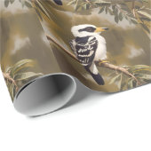 Papier Cadeau La peinture australienne Kookaburra, (Coin rond)