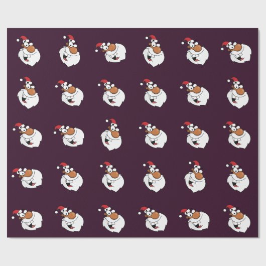 Papier Cadeau La Père Noël Africaine Américaine Qui Fait La Mauv (Plat)