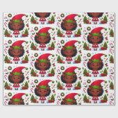 Papier Cadeau La petite fille à la fête de Noël (Plat)