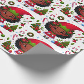 Papier Cadeau La petite fille à la fête de Noël (Coin)