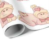 Papier Cadeau La petite fille est arrivée ! (Bébé fille) (Coin rond)