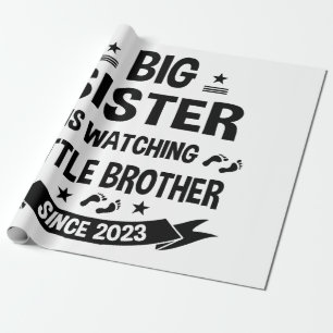 Papier Cadeau La petite soeur s'occupe du grand frère à