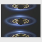 Papier Cadeau La planète Saturne devant le soleil (Plat)
