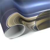 Papier Cadeau La planète Saturne devant le soleil (Coin rond)