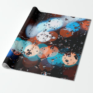 Papier Cadeau La pluie tombe sur le verre de la fenêtre