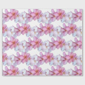 Papier Cadeau La plumeria fleurit en rose (Plat)