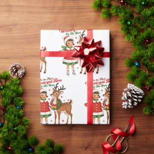 Papier Cadeau La Plus Merveilleuse Période Noël Vintage Christma