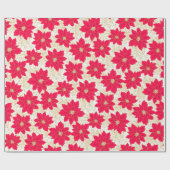 Papier Cadeau La poinsettia rouge avec de l'or tourbillonne des (Plat)