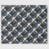 Papier Cadeau La police Badge Blue Line (Plat)