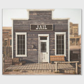 Papier Cadeau La prison de la ville occidentale rustique. 3d. Pa (Plat)