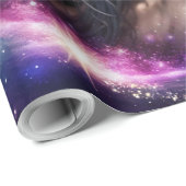 Papier Cadeau La puissance du loup mystique (Coin rond)